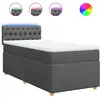 vidaXL Sommier à lattes de lit avec matelas Gris foncé 80x200 cm Tissu