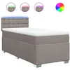 vidaXL Sommier à lattes de lit avec matelas Taupe 180x200 cm Tissu