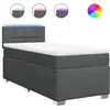 vidaXL Sommier à lattes de lit avec matelas Gris foncé 160x200cm Tissu