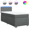 vidaXL Sommier à lattes de lit avec matelas Gris foncé 200x200cm Tissu