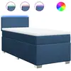 vidaXL Sommier à lattes de lit avec matelas Bleu 180x200 cm Tissu