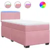 vidaXL Sommier à lattes de lit avec matelas Rose 90x200 cm Velours