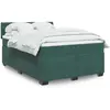 vidaXL Sommier à lattes de lit et matelas Vert foncé 140x190cm Velours