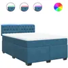 vidaXL Sommier à lattes de lit et matelas bleu 140x190 cm velours