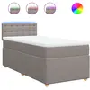 vidaXL Sommier à lattes de lit avec matelas Taupe 90x200 cm Tissu