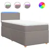vidaXL Sommier à lattes de lit avec matelas Taupe 100x200 cm Tissu