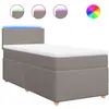 vidaXL Sommier à lattes de lit avec matelas Taupe 90x200 cm Tissu