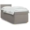 vidaXL Sommier à lattes de lit avec matelas Taupe 90x200 cm Tissu