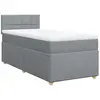 vidaXL Sommier à lattes de lit et matelas Gris clair 90x190 cm Tissu