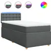 vidaXL Sommier à lattes de lit avec matelas Gris foncé 80x200 cm Tissu