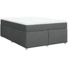 vidaXL Sommier à lattes de lit avec matelas Gris foncé 140x200cm Tissu