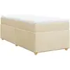 vidaXL Sommier à lattes de lit avec matelas Crème 140x190 cm Tissu