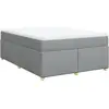vidaXL Sommier à lattes de lit avec matelas Gris clair 160x200cm Tissu