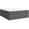 vidaXL Sommier à lattes de lit avec matelas Gris foncé 180x200cm Tissu