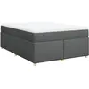 vidaXL Sommier à lattes de lit avec matelas Gris foncé 140x190cm Tissu