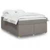vidaXL Sommier à lattes de lit avec matelas Taupe 140x190 cm Tissu