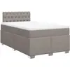 vidaXL Sommier à lattes de lit avec matelas Taupe 200x200 cm Tissu