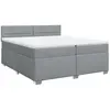 vidaXL Sommier à lattes de lit avec matelas Gris clair 200x200cm Tissu