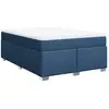 vidaXL Sommier à lattes de lit avec matelas Bleu 140x200 cm Tissu