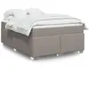 vidaXL Sommier à lattes de lit avec matelas Taupe 140x190 cm Tissu