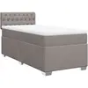 vidaXL Sommier à lattes de lit avec matelas Taupe 90x200 cm Tissu