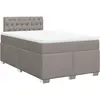 vidaXL Sommier à lattes de lit avec matelas Taupe 90x190 cm Tissu