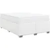 vidaXL Sommier à lattes de lit avec matelas Blanc 160x200cm Similicuir