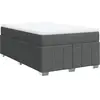 vidaXL Sommier à lattes de lit avec matelas Gris foncé 120x200cm Tissu