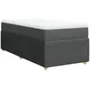 vidaXL Sommier à lattes de lit avec matelas Gris foncé 90x200 cm Tissu