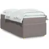 vidaXL Sommier à lattes de lit avec matelas Taupe 90x200 cm Tissu