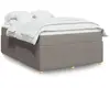 vidaXL Sommier à lattes de lit avec matelas Taupe 140x190 cm Tissu