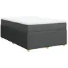 vidaXL Sommier à lattes de lit avec matelas Gris foncé 140x190cm Tissu