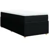 vidaXL Sommier à lattes de lit avec matelas Noir 140x200 cm Tissu