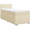 vidaXL Sommier à lattes de lit avec matelas Crème 140x190 cm Tissu
