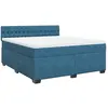 vidaXL Sommier à lattes de lit et matelas Bleu 200x200 cm velours