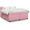 vidaXL Sommier à lattes de lit avec matelas Rose 180x200 cm Velours