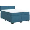 vidaXL Sommier à lattes de lit et matelas bleu 180x200 cm velours