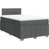vidaXL Sommier à lattes de lit avec matelas Gris foncé 120x200cm Tissu