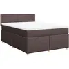 vidaXL Sommier à lattes de lit avec matelas Marron foncé 140x200 cm