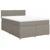 vidaXL Sommier à lattes de lit avec matelas Taupe 140x190 cm Tissu