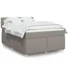 vidaXL Sommier à lattes de lit avec matelas Taupe 140x190 cm Tissu
