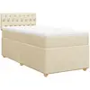 vidaXL Sommier à lattes de lit avec matelas Crème 140x190 cm Tissu