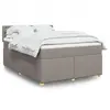 vidaXL Sommier à lattes de lit avec matelas Taupe 140x190 cm Tissu