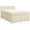 vidaXL Sommier à lattes de lit avec matelas Crème 140x190 cm Tissu