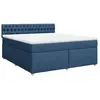 Sommier à lattes de lit avec matelas Bleu 200x200 cm Tissu Vidaxl Bleu