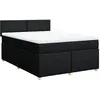 vidaXL Sommier à lattes de lit avec matelas Noir 180x200 cm Tissu