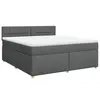 vidaXL Sommier à lattes de lit avec matelas Gris foncé 180x200cm Tissu