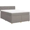 vidaXL Sommier à lattes de lit avec matelas Taupe 180x200 cm Tissu