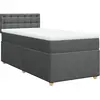 vidaXL Sommier à lattes de lit avec matelas Gris foncé 180x200cm Tissu