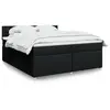 vidaXL Sommier à lattes de lit avec matelas Noir 180x200 cm Tissu